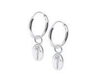 Poppy Birth Flower Silver Hoop Earring Charms HO-2702